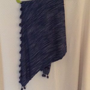 Blue knit boho scarf/shawl